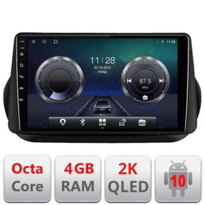 Navigatie Peugeot Bipper, CitroenNemo, Fiat Qubo 2008-2017 Android ecran Qled 2K Octa core 4+32 Kit-bipper+EDT-E410-2K v2