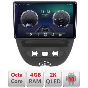 Navigatie Citroen C1 Peugeot 107 Toyota Aygo 2005-2014 Android ecran Qled 2K Octa core 4+32 KIT-C1+EDT-E410-2K v2